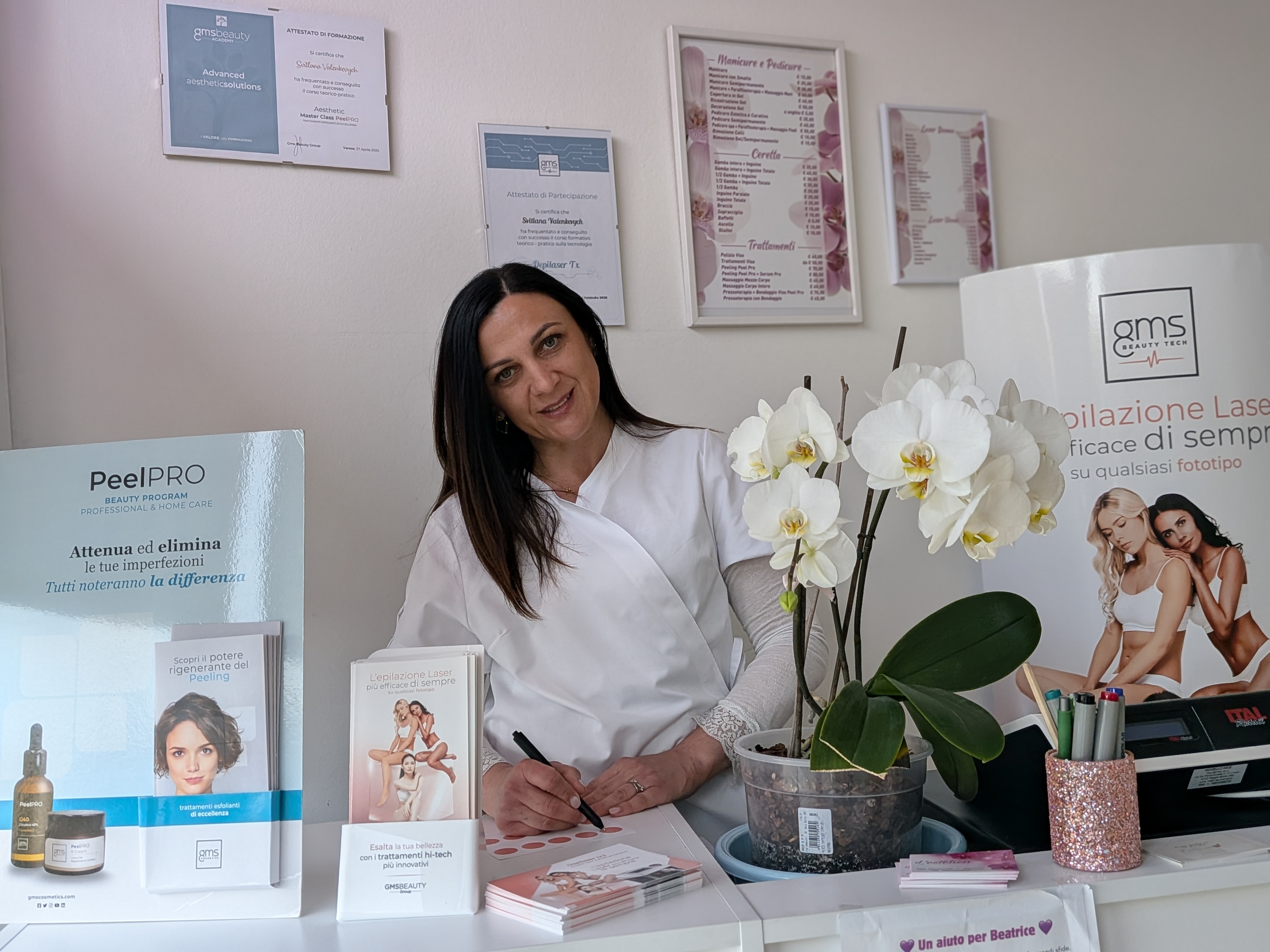 Reception del centro estetico L'Estetica a Briosco